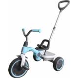 👉 Blauw lichtblauw aluminium kinderen junior kunststof banden massieve geen personage duwstang Qplay - Trike Tenco 8715347009846