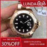 👉 Watch zwart rose goud 2019 AAA Mens YACHT MASTER Fashion 40mm Black face Watches 116655 Sports Gold Automatic movement Wrist