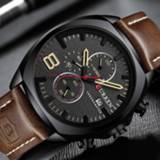 👉 Watch leather CURREN Chronograph Fashion Men's Watches Luxury Business Quartz Men Military Sport Wrist Relogio Masculino