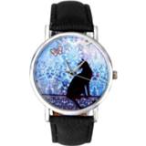 👉 Watch leather vrouwen Cat Pattern Band Analog Quartz Vogue Wrist Unique Personality Clock Masculino cheap wristwatches for women