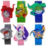 👉 Watch kinderen jongens meisjes baby's Children's 30 Kinds of Cartoon Dinosaur Shark Unicorn Santa Claus Pat Strap Kids for Boys Girls Baby Toy Clock