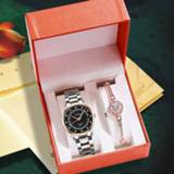 👉 Watch steel vrouwen Luxury Quartz Women watches Bracelet box set Ladies waterproof Women's Calendar gift Clock Relogio Feminino