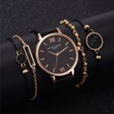 👉 Watch leather vrouwen Hot Sales Woman Set 5 pcs Quartz Female Wristwatches Simple Roman Ladies Watches 2020 Gift Casual relogio feminino