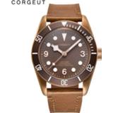 👉 Watch PVD 41mm Corgeut luxury top brand sport Sapphire Glass Sterile Coffee Dial Mechanical Male clock Automatic Mens Wrist