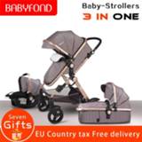 👉 Trolley baby's EU standard high landscape baby stroller luxury 3 in 1 effectively reduce the vibration umbrella car pram in1