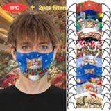 👉 Bandage 1pcMask With 2pcFilter Mouth Masks for Protection Christmas Pattern Face Washable Earloop Mask Mascarilla reutilizable