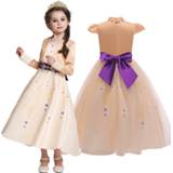 👉 Dress meisjes kinderen Frozen 2 Anna Cosplay Dresses Girl Kids Costume with Big Bow Short Long Sleeves Clothing for Party Christmas