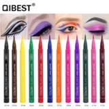 Oogpotlood blauw rood donkergroen wit bruin goud 12 Color Eyeliner Liquid Waterproof Easy To Wear Make Up Matte Eye Liner Blue Red Green White Gold Brown Eyliner
