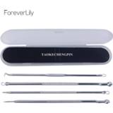 👉 Make-up remover 4Pcs Acne Needle Blackhead Pimple Blemish Comedone Extractor Tool Set Pore Cleaner Face Cleansing Tools