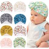 👉 Beanie baby's meisjes 2020 New Baby Turban Headband Newborn Elastic Cotton Hat Infant Printed Leopard Girl Top Knot Caps Photo Prop