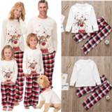 👉 Rompertje baby's 2020 Christmas Family Matching Pajamas Set Cute Deer Adult Kid Clothes Xmas Sleepwear Pj's Baby Romper 6-18M