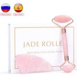 👉 Massager rose Quartz Jade Roller Face Slimming Lifting Natural Stone Facial Massage Skin Care Beauty Set Box