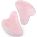 👉 Massager rose Quartz Jade Guasha Stone Board Natural Gua Sha Scraper Tools For Face Neck Back Body Acupuncture Pressure Therapy
