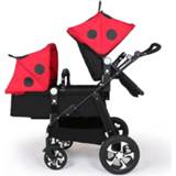 👉 Trolley baby's Twin baby car cool version can sit and lying folding umbrella carts double children's stroller