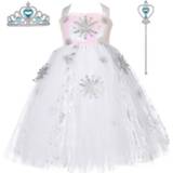 👉 Dress meisjes kinderen Girls Elsa Tulle Princess Tutu Snowflake Snow Queen Costumes for Kids Halloween Carnival Purim Party Cosplay Dresses