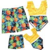 High waist bikini Family Matching Swimwear Beachwear Mommy And Me Swimsuit Mother Daughter Father Son Clothes