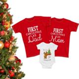 👉 Rompertje baby's 1 Pc Baby First Christmas Family Outfits Dad Mom Son Daughter Matching Clothes Merry New Year Graphic Infant Romper