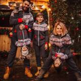 Rompertje Mugoyrt Family Christmas Pajamas Set Match With Hat and soft Sleepwear Mother Kid Father Outfits Winter Casual Print Rompers