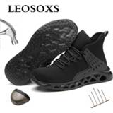 👉 Veiligheidsschoen steel Leoxose Men's Toe Work Safety Shoes Cap Protective New Design Short Boots Construction Casual