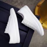 👉 2019 New Spring and Summer With White Shoes Women Flat Leather Canvas Shoes Female White Board Shoes Casual Shoes Female