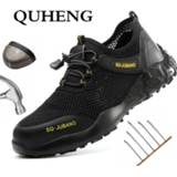 👉 Shoe steel QUHENG Work Boots Portable Industrial Shoes Puncture Proof Wear-resisting Safety Men's Security Toe Comfortable