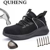 👉 Veiligheidsschoen steel QUHENG 2020 Protective Breathable Safety Shoes Toe Cap Comfort Non-Slip Air Mesh Sneakers Anti-Static Dropshipping