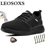 👉 Veiligheidsschoen 48 LEOSOXS Breathable Safety Shoes Men Boots Protective Reflective Non-slip Construction Comfort Mesh Sneakers Big Size