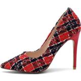 👉 Shoe zwart wit rood vrouwen YECHNE Sexy Woman High Heels Shoes Heel Women's Black White Red Plus Size Pointed Toe Pumps Party Stiletto Graffiti