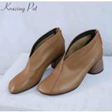 👉 Glove leather Krazing Pot hot sale shoe genuine strange high heel zipper Autumn Winter brand round toe leisure pumps L03