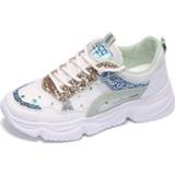 Shoe vrouwen Fashionable Women Sequined Upper Breathable Walking Shoes Lightweight Brand Design High-quality Footwear, High-rise Casual