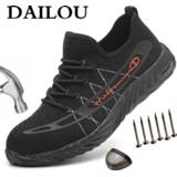 👉 Veiligheidsschoen steel DAILOU Men's Toe Work Safety Shoes Mid Sole Puncture-Proof Outdoor Anti-static Lightweight Boots Dropshipping