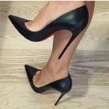 👉 Shoe zwart PU leather vrouwen Brand Shoes Woman High Heels Women Pumps Stilettos For Black Wedding fgb7