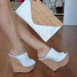 👉 Sandaal 19 vrouwen Women Super Platform Mules Wedges Slip on Sandals High Heels Tenis Party Ladies Female Shoes Woman Big Size 44 12 13