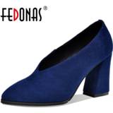 👉 Shoe suede vrouwen FEDONAS Kid Pointed Toe Women Shoes Vintage New Arrival High Heels Pumps 2020 Summer Autumn Party Working Woman