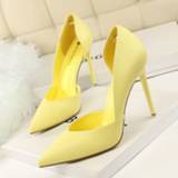 Shoe zwart roze geel vrouwen Women Pumps Fashion High Heels Shoes Black Pink Yellow Bridal Wedding Ladies