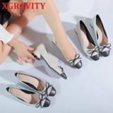 👉 Shoe vrouwen meisjes XGRAVITY 2021 European American Spring Heel Pumps Round Mid 3.5cm Women Footwear Ladies Simple Summer Shoes Girls c44