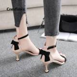 Shoe vrouwen Cresfimix women cute light weight bow tie open toe high heel shoes ladies classic summer sandals talon femme a5702