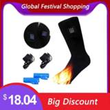 👉 Sock 3.7V 2200MAH Lithium Battery Upgrade Heating Socks Rechargeable Adjustable Electric Double Layer Warm