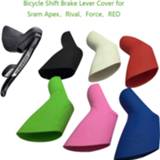 👉 Bike rood silicone Road Bicycle Shift Brake Lever Cover Shifter Kit Mechanical Hoods for Sram Apex Rival Force Red Cycling Accesories