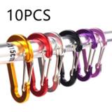 👉 Carabiner alloy 10pcs Carabiners Aluminum D Spring Snap Clip Hooks Keychain Climbing for Keys Camping Tools