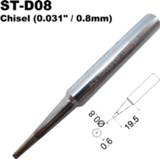 👉 Pencil ST-D08 Soldering Tips Chisel 0.8mm Fit WELLER SP40L SP40N SPG40 WP25 WP30 WP35 WLC100 Replace Iron Handle Welding Bit