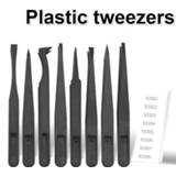 Tweezer carbon fiber plastic 1/8Pcs Multifunction Thicken Anti-static Electronic Tweezers Kit ESD Forceps PCB Repair Hand Tools Set