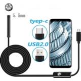 Smartphone 5.5MM Android Endoscope 3-in-1 USB / Micro Type-C Hard Cable Endoscopy Camera Waterproof for Smartphones with OTG and UVC PC