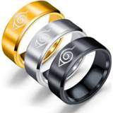 👉 Ornament steel small Hot Japanese Anime Naruto Cosplay Props Men's Stainless Pinky Ring Ornaments Christmas Gifts Fashion