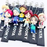 👉 Keychain PVC jongens 7PCS/set Bangtan Boys Groups Model Toys KPOP Star TOP Group A.R.M.Y Action Figures Keyring Bt Kid