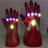 👉 Glove Thanos Gauntlet War Gloves 1: 1 LED Light Cosplay Halloween Costume Props Endgame 4 Quantum