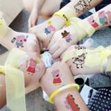 👉 Tattoo kinderen Peppa Pig Disposable Stickers Toys Children Cartoon Tatoo Paper Paste Waterproof Party Decoration Kids Gifts