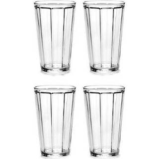 👉 Longdrinkglas glas transparant Serax Surface 4 st. - 0,38 L 5420000748170