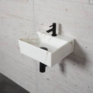 👉 Fonteinset zwart Wiesbaden Carrara Marmerlook Color Mat - Met Amador Kraan 8719304725794