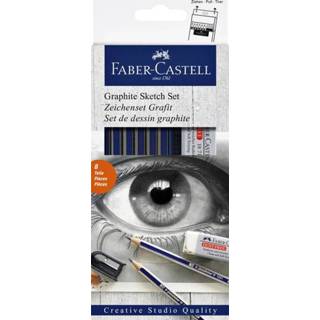 👉 Potlood Potloden Faber Castell 6 Hardheden Inclusief Puntenslijper En Gum 4005401140009